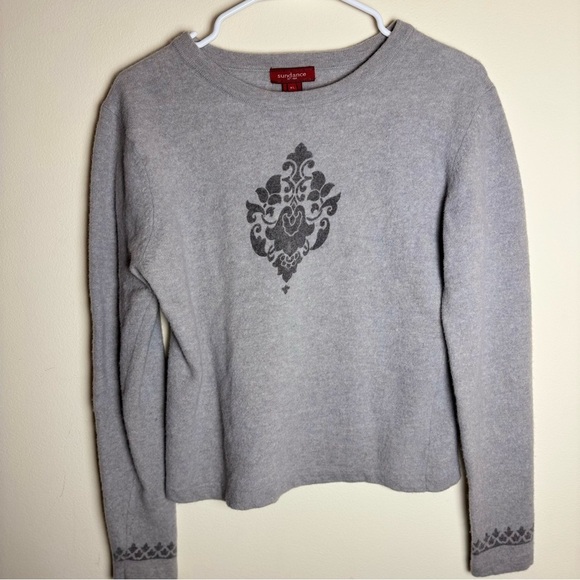 Sundance Tops - Sundance‎ Gray Patterned Sweatshirt See Measurements 100% Lamb wool
